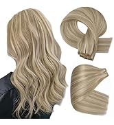 blonde highlight human hair extensions sew in