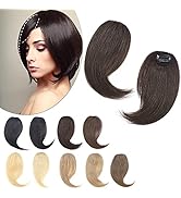 SEGO Clip in Bangs 100% Real Human Hair 10 inch 2PCS French Bangs Wave Fringe Side Bangs Swept Na...
