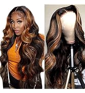 NAYUMI Highlights Lace Front Wig Human Hair 260% Density 13x4 Balayage FB30 ombre Lace Front huma...