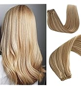 Hair Wefts Human Hair Caramel Blonde to Blench Blonde Highlights Sew in Human Hair Weft Extension...
