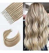 Sixstarhair Remy Tape In Hair Extensions Ash Blonde and Ash Brown Piano Color Remy Human Hair Low...