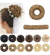 SEGO Messy Bun Hair Piece 32g DIY Scrunchies 100% Human Hair Bun Extensions Wrap Around Tousled B...