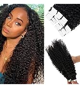 Valiilo Curly Tape Extensions,Jerry Curly Tape in Human Hair Extensions for Black Women 40 Pieces...