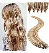 SEGO 18 Inch 30g Upgrade 8D Human Hair Extensions Nano Beads Balayage Pre-bonded Seamless Hairpie...
