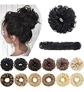 SEGO Messy Bun Hair Piece DIY Scrunchies 100% Human Hair Bun Extensions 32g Wrap Around Tousled B...