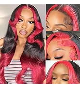 haha Pink Ombre Lace Front Wig Human Hair Pink and Black Wig 13x6 Hd Lace Frontal Wig Skunk Strip...