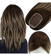 Full Shine Human Hair Toppers For Women With Thinning Hair 3 * 5 Inch 18 Inch Toppers Ombre Mediu...
