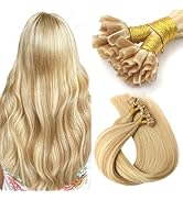 VINBAO U Tip Hair Extensions Human Hair 50g 50s Keratin Pre Bond Hair Extensions Utip Caramel Blo...