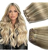 Sew in Hair Extensions Real Human Hair Ash Blonde Balayage Blonde Hand Tied Weft Hair Extensions ...