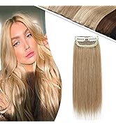 Hairro Clip in Mini Human Hair Extensions for Men and Women Adding Volume Dark Blonde 12 Inch Sea...