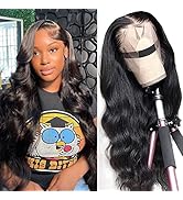 Body Wave Lace Front Wigs Human Hair Pre Plucked 13x4 HD Transparent Lace Frontal Wig with Baby H...