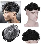 SEGO Mens Toupee Human Hair Topper Hairpiece for Men 8x10 PU Thin Skin System Indian Virgin Human...