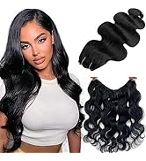 Clip in Hair Extensions Real Human Hair, Jet Black Hair Extensions Real Human Hair Clip ins 18 In...