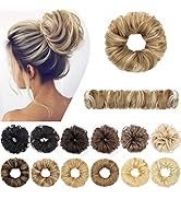 SEGO Messy Bun Hair Piece DIY Scrunchies 100% Human Hair Bun Extensions 32g Wrap Around Tousled B...