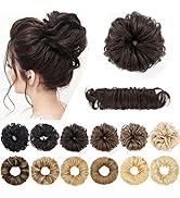 SEGO Messy Bun Hair Piece DIY Scrunchies 100% Human Hair Bun Extensions 32g Wrap Around Tousled B...