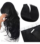 SEGO 20 Inch Tape in Hair Extensions Human Hair 100g 40pcs Straight Natural 100% Remy Rooted Seam...