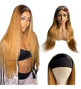 Ubetta Ombre Headband Human Hair Wigs Scarf Straight Human Hair Glueless None Lace Front Wigs Omb...