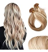SEGO U Tip Hair Extensions Human Hair Keratin Pre Bonded Hot Fusion Nail Tip Hair Balayage Natura...