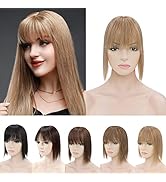 SEGO Hair Toppers for Women Real Human Hair with Bangs Clip In Bangs Top Wiglets Hair Pieces for ...