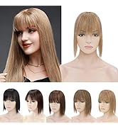 SEGO Hair Toppers for Women Real Human Hair with Bangs Clip In Bangs Top Wiglets Hair Pieces for ...