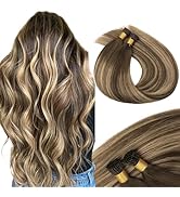 MAXITA I Tip Hair Extensions, 50g/100s, Chocolate Brown to Caramel Blonde 16 Inch Comfortable Wea...