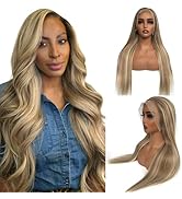 Ubetta 13x6 Lace Front Wigs Human Hair, Ash Brown to Ash Blonde Balayage Blonde Highlights Wig Hu...