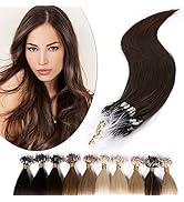 SEGO Micro Loop Hair Extensions 16 Inch 50g 100% Human Hair Balayage Micro Beads Fish Line I Tip ...