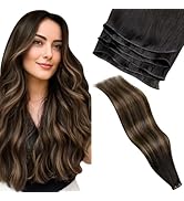 Laavoo Hand Tied Weft Hair Extensions Human Hair Brown Genius Weft Hair Extensions Balayage Dark ...