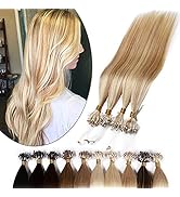SEGO Micro Loop Hair Extensions 16 Inch 50g 100% Human Hair Balayage Micro Beads Fish Line I Tip ...