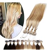 SEGO Micro Loop Hair Extensions 16 Inch 50g 100% Human Hair Balayage Micro Beads Fish Line I Tip ...