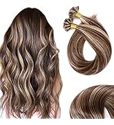 SEGO U Tip Hair Extensions Human Hair Keratin Pre Bonded Hot Fusion Nail Tip Hair Balayage Natura...