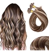 SEGO U Tip Hair Extensions Human Hair Keratin Pre Bonded Hot Fusion Nail Tip Hair Balayage Natura...