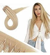 Hairro Microlink Hair Extensions 100% Real Human Hair 16 Inch 50 Strands 50g 8D Micro Beads in Ha...