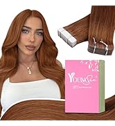 YoungSee Tape in Hair Extensions Real Human Hair Copper Tape Extensions Human Hair Copper Tape Ha...