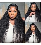 Juvid 13x6 Lace Front Wigs Human Hair Curly HD Transparent Lace Frontal Wig Human Hair Pre Plucke...