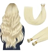 DOORES Itip Remy Hair Extensions,24 Inch 100g 100s Itip Human Hair Extensions, Platinum Blonde I ...