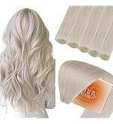 Sunny Hair Genius Weft Human Hair Platinum Blonde Genius Sew in Hair Wefts Blonde Invisible Weft ...
