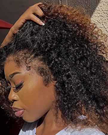 klaiyi hair kinky curly 4c edges hairline hd lace front wig human hair 