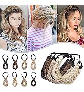 Hairro Braid Hairbands for Women Synthetic Hair Five-strand Fake Braid Plaited Hair Band Classic ...