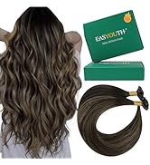 Easyouth U Tip Hair Extensions Balayage U Tip Hair Extensions Human Hair Balayage Dark Brown to L...