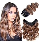 Clip in Hair Extensions,1 Piece Hair Extensions Real Human Hair Clip ins 18 Inch Ombre Black to B...