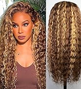 Highlight 13x4 HD Lace Front Wigs Human Hair 4/27 Deep Wave Human Hair Wigs for Black Women Ombre...
