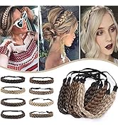 Hairro Synthetic Hair Braided Headbands Classic Five-strand Braid Plaited Hairpiece Elastic Stret...