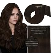 Full Shine Seamless Hair Extensions Clip ins Brown 18 Inch Inject Clip in Hair Extension Real Hum...