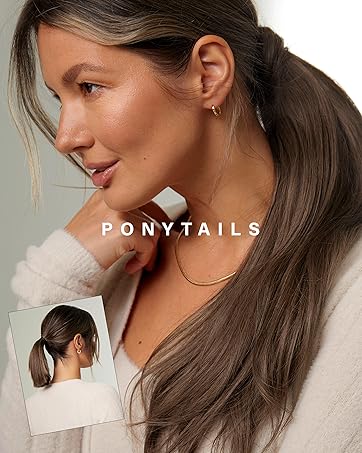 Luxy Hair Ponytail clip-in extensions in Ash Brown 