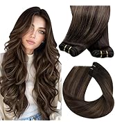 Sunny Hair Sew in Hair Extensions Real Human Hair Balayage Weft Hair Extensions Human Hair Dark B...