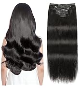 Sisily Clip in Hair Extensions Real Human Hair, 140g 7pcs Human Hair Clip in Hair Extensions Natu...