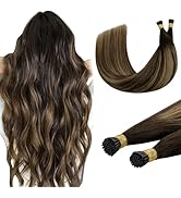 DOORES I Tips Hair Extensions Real Human Hair,18 Inch 100g 200s Itip Human Hair Extensions,Balaya...