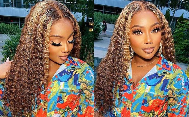 highlight deep wave lace front wigs human hair