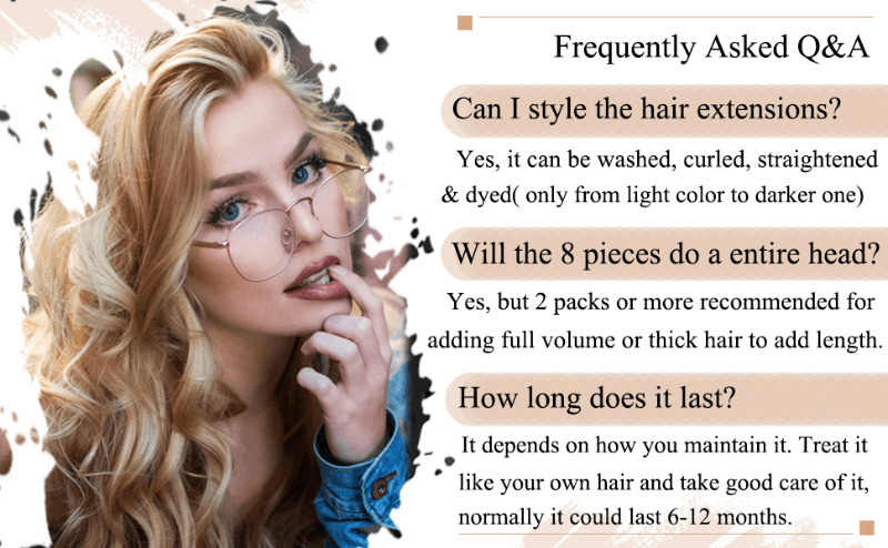 Clip in Hair Extensions 100% Real Remy Human Hair 4